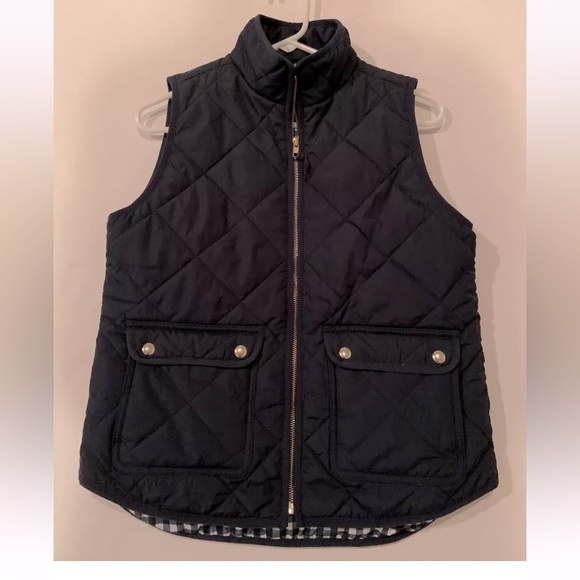 J. Crew Jackets & Blazers - J Crew Woman’s Excursion Quilted Navy Zip Up Vest Size Small NWOT